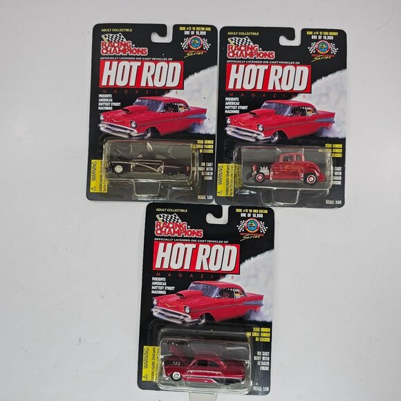 Racing Champions Hot Rod Magazine Cars Lot of 3 49 Custom Merc 50 Ford Custom 32 - Picture 1 of 8